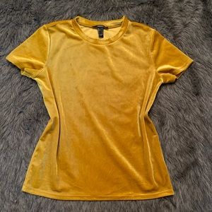 Forever 21 Velvet mustard T-shirt